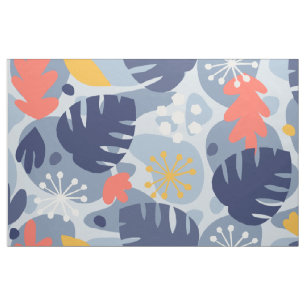 Mod Monstera Löv Abstrakt Hawaii Tropical - Blue Tyg