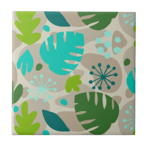 Mod Monstera Löv Abstrakt Hawaii Tropical - Coola Kakelplatta
