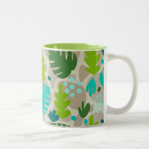 Mod Monstera Löv Abstrakt Hawaii Tropical - Coola Två-Tonad Mugg