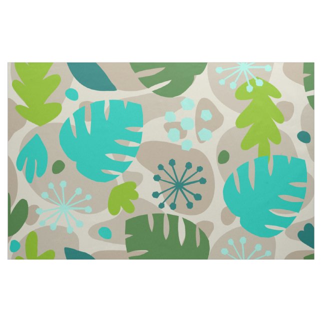 Mod Monstera Löv Abstrakt Hawaii Tropical - Coola Tyg (Fat Quarter)