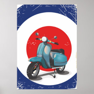 Mod Motorcykel vintage affisch
