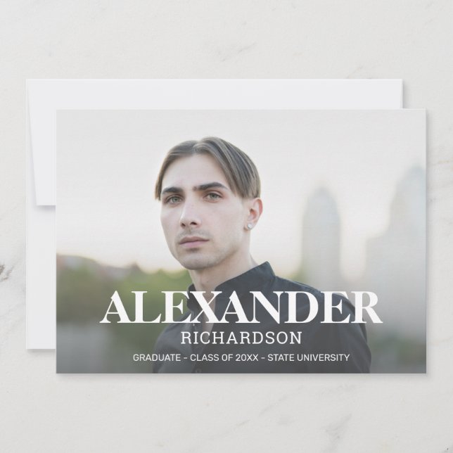 Mod Namn Photo Studentfest Inbjudningar (Framsida)