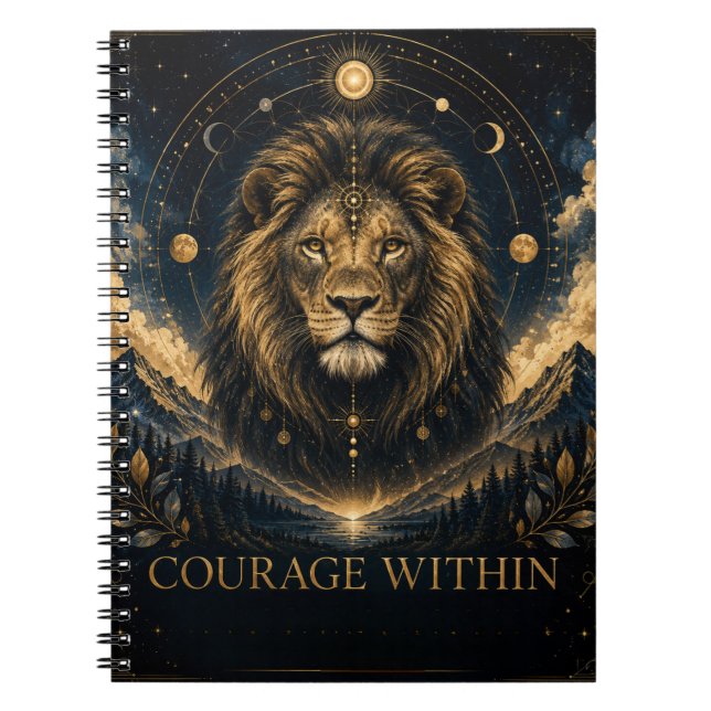 Mod Notebook med Lejonanda för Motivation Anteckningsbok (Framsidan)