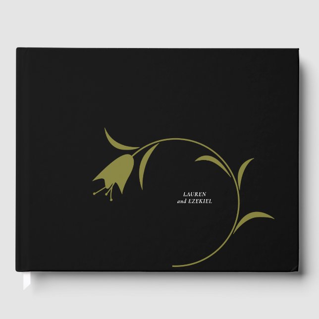 MOD OLIVE & BLACK TULIP BRÖLLOP GÄSTBÖCKER (Framsida)