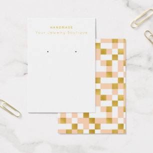 Mod Peach Guld Checkerboard - Visning Cards Visitkort