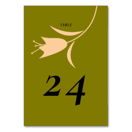 MOD PEACH & OLIVE TULIP BRÖLLOP BORDSNUMMER