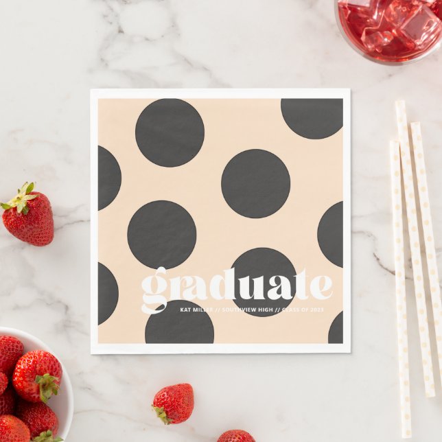 Mod Polka Dot Studentfest Napkins Pappersservett (Insitu)