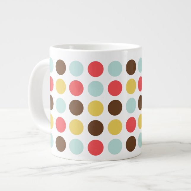 Mod polka dots moderna personlig jumbo mugg (Framsida vänster)