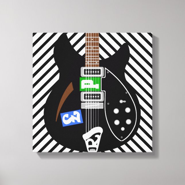 Mod Pop art guitar Canvastryck (Framsida)