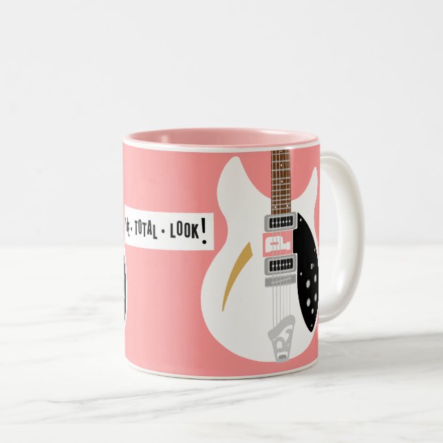 Mod Pop Art Guitar Två-Tonad Mugg (Framsida höger)