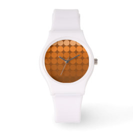 Mod Pop Dots Orange, Mocha, Cinnamon Brown Circles Armbandsur