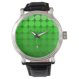 Mod-poppunkter Lime to Kelly Grönt Gradient Circle Armbandsur