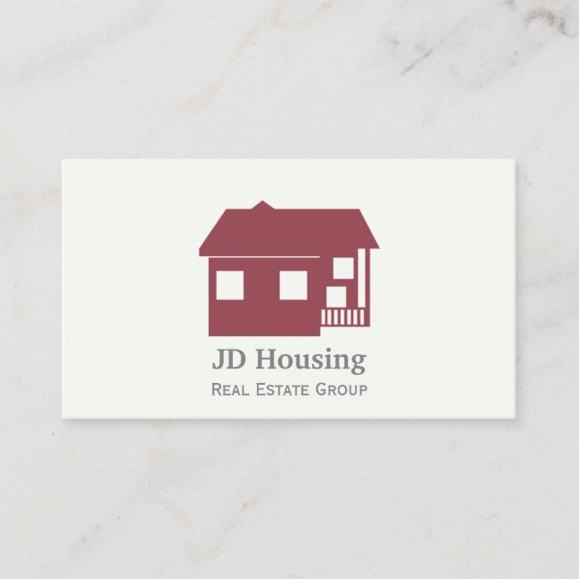 Mod Red White Classy Real gods-visitkort Visitkort (Framsida)