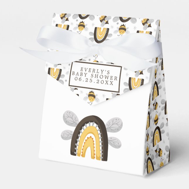 Mod regnbåge humla Bee Baby Shower  Presentaskar (Framsidan Sidan)