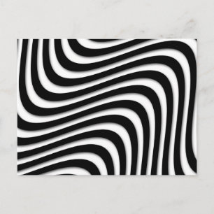 MOD Retro Black and White Swirls Vykort
