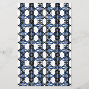 Mod Retro Blue Abstrakt Scarab Mönster Brevpapper