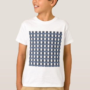 Mod Retro Blue Abstrakt Scarab Mönster Tee Shirt
