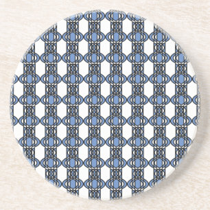 Mod Retro Blue Abstrakt Scarab Mönster Underlägg Sandsten