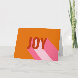 Mod Retro Ljus Rosa Orange Glädje Foto Helgkort