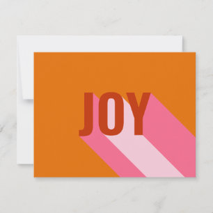 Mod Retro Ljus Rosa Orange Glädje Foto Julkort