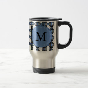 Mod Retro Monogram Blue Abstrakt Scarab Mönster Resemugg