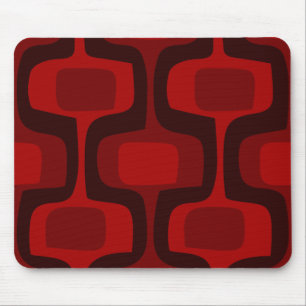 Mod Retro röda Burgundy svart Mousepad Musmatta