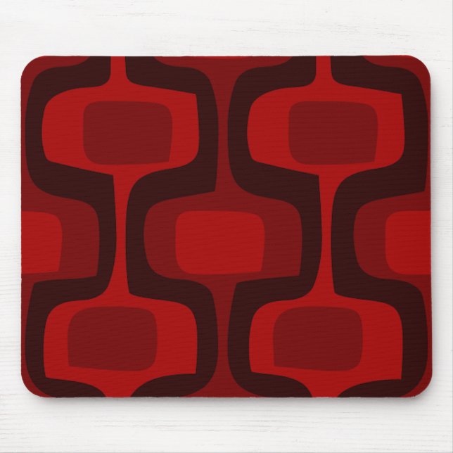 Mod Retro röda Burgundy svart Mousepad Musmatta (Framsidan)