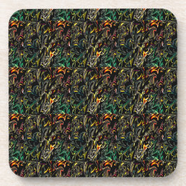 Mod Rik Faux Quilt Mörk Multifärgad Mönster Underlägg