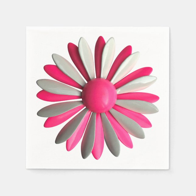MOD ROSA Flower Pin - Blommigt Vår Sommar Garden Pappersservett (Framsidan)