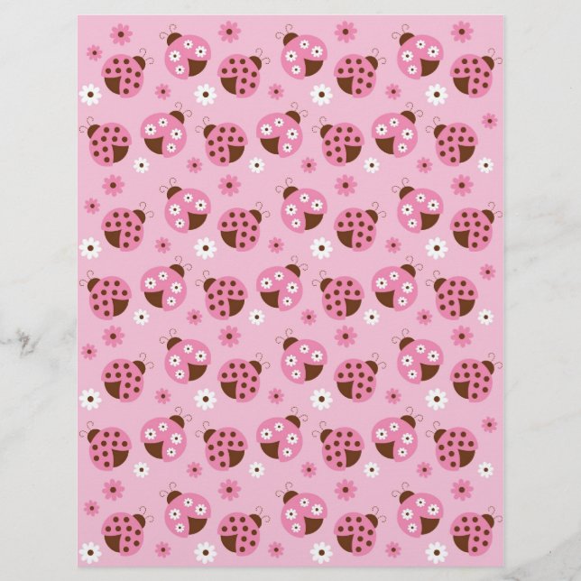 Mod Rosa Ladybug Baby Scrapbook Papper (Framsida)