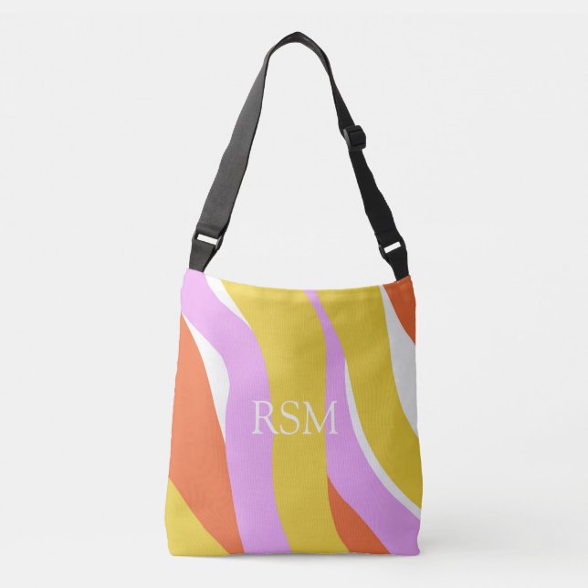 Mod Rosa Orange Guld Palm Springs Unik  Axelväska (Framsida)