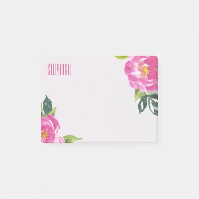 Mod Rosa Peonies Post-it Block (Framsida)