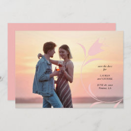 MOD ROSA TULIP BRÖLLOP SPARA DATUM INBJUDNINGAR