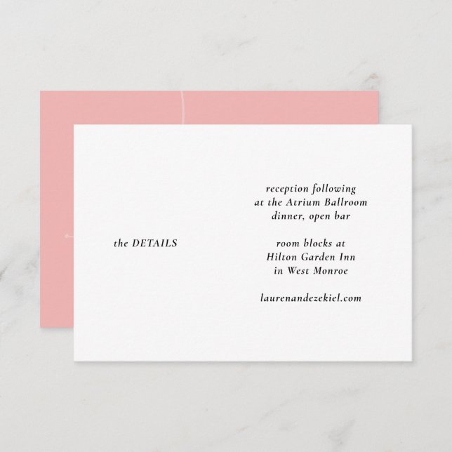 MOD ROSA TULIP BRÖLLOP TILLÄGGSKORT (Fram/baksida)