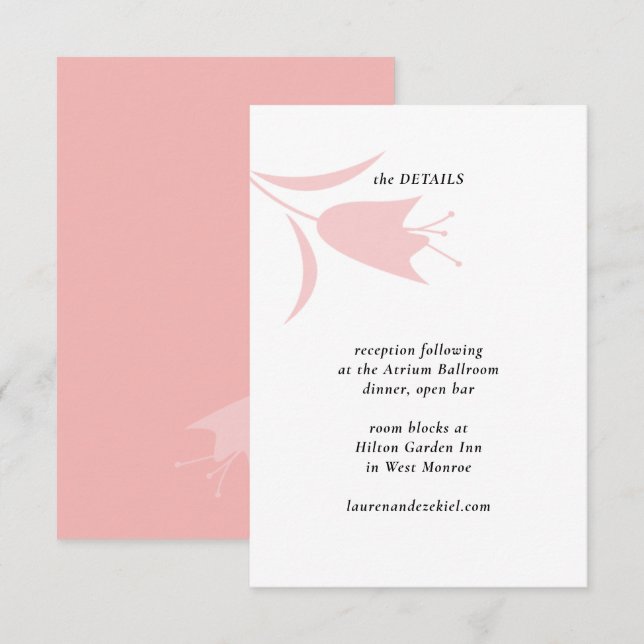 MOD ROSA TULIP BRÖLLOP TILLÄGGSKORT (Fram/baksida)