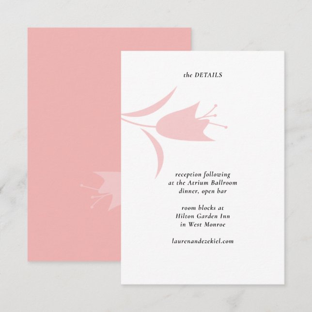 MOD ROSA TULIP BRÖLLOP TILLÄGGSKORT (Fram/baksida)