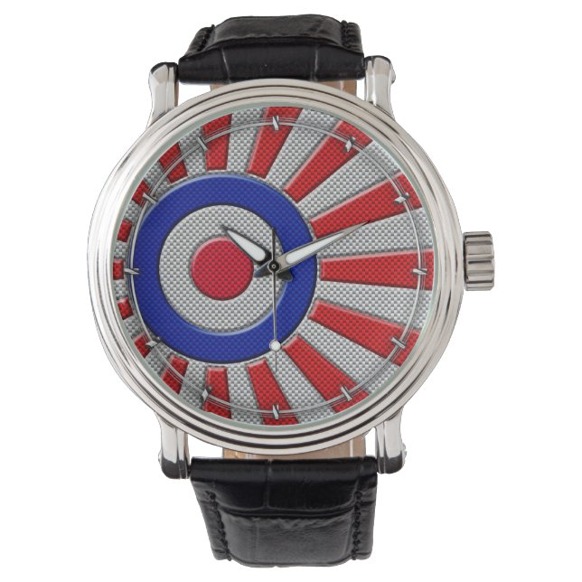 Mod Roundel Asian Sunburst in Carbon Fiber Stil Armbandsur (Framsida)