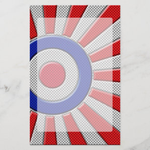 Mod Roundel Asian Sunburst in Carbon Fiber Stil Brevpapper
