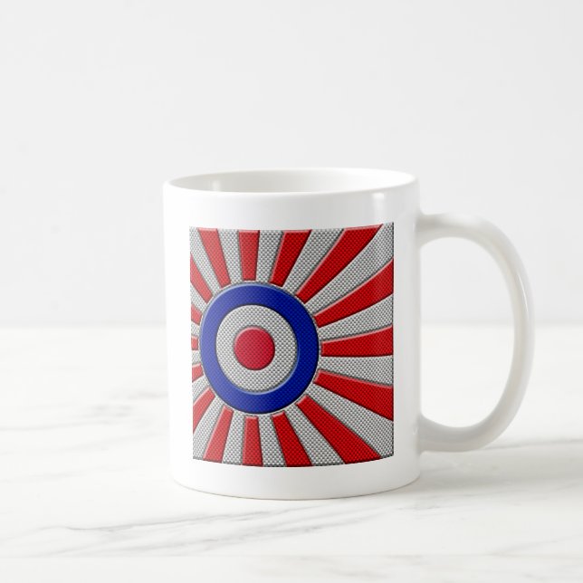Mod Roundel Asian Sunburst in Carbon Fiber Stil Kaffemugg (Höger)