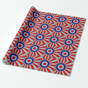 Mod Roundel Asian Sunburst in Carbon Fiber Stil Presentpapper