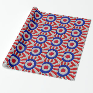 Mod Roundel Asian Sunburst in Carbon Fiber Stil Presentpapper