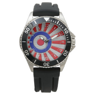 Mod Roundel Asian Sunburst in Carbon Stil Dial Armbandsur