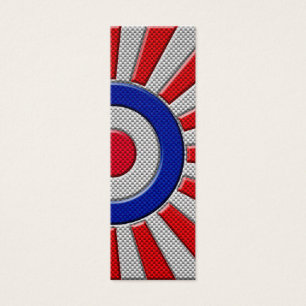 Mod Roundel Sunburst Design in Carbon Fiber Stil Litet Visitkort