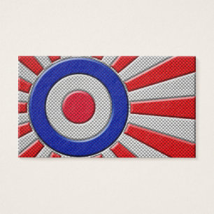 Mod Roundel Sunburst Design in Carbon Fiber Stil Visitkort