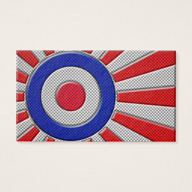 Mod Roundel Sunburst Design in Carbon Fiber Stil Visitkort (Framsidan)