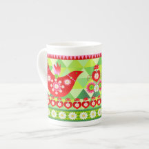 Mod Scandi Helgdag Bird Bone China Specialty Mugg
