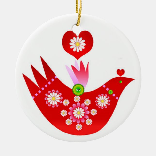 Mod Scandi Helgdag Bird Ornament (Framsidan)