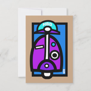 Mod Scooter-födelsedagskort Kort