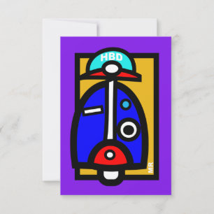 Mod Scooter-födelsedagskort Kort