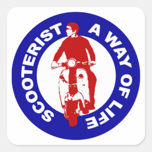 Mod Scooterist ett sätt att liva fyrkantsmärken Fyrkantigt Klistermärke